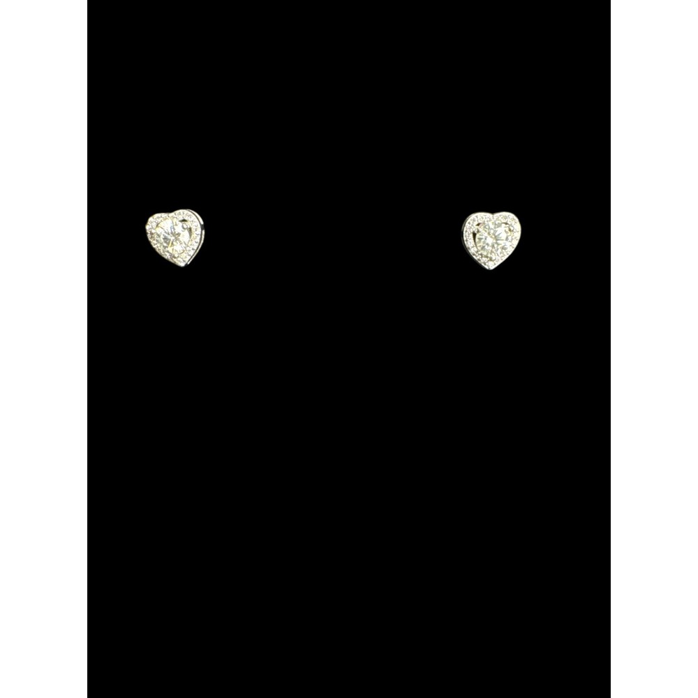 Sterling Silver Moissanite Heart Stud Earrings 0.5 CTW VVSD Color New With Tags